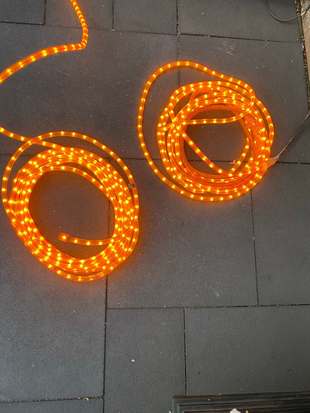 2x 10 meter Geel/Oranje Lichtslang, Gebruikt, Kunststof, Overige fittingen, Ophalen of Verzenden