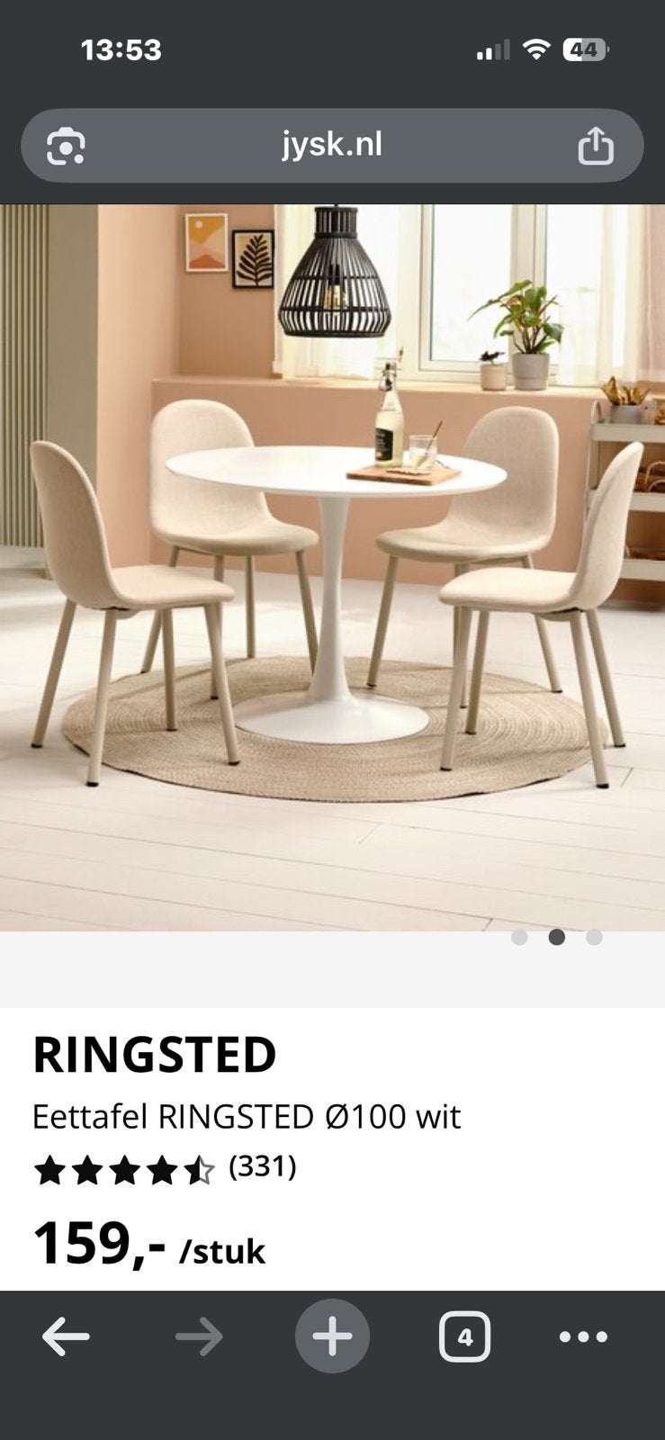 Ronde eethoek tafel., Ophalen, Zo goed als nieuw