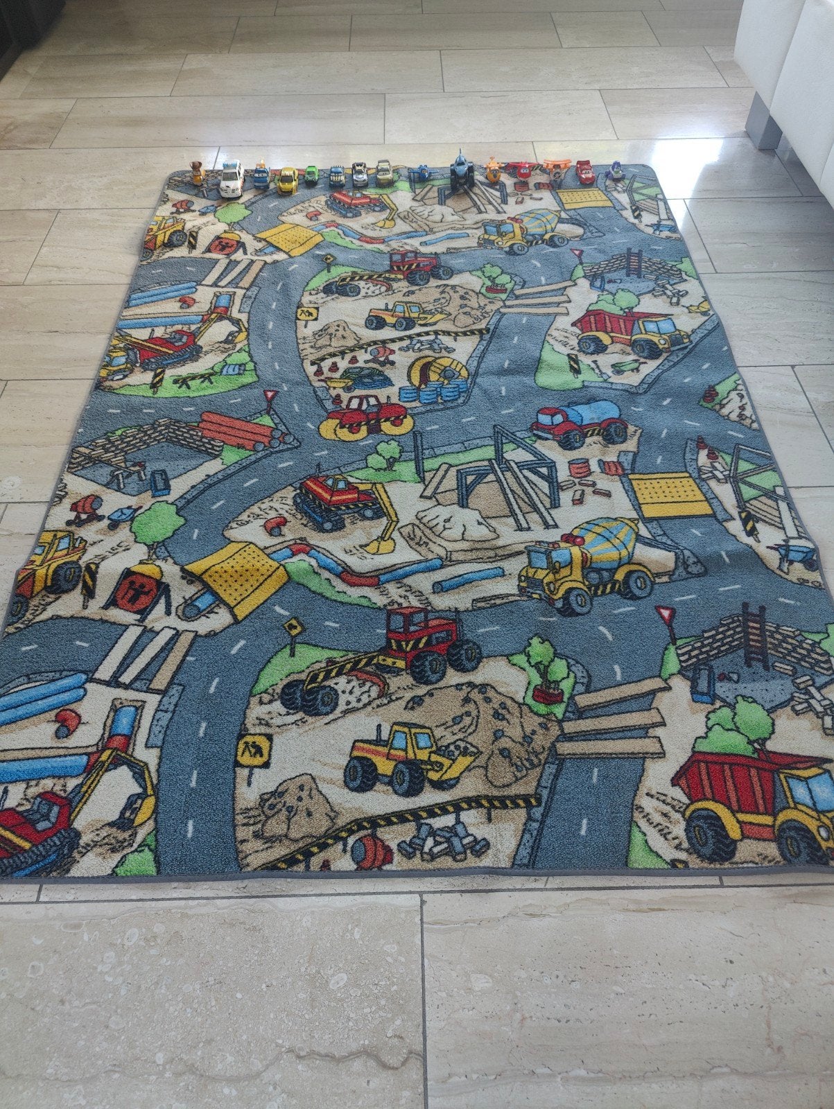 Speelkleed met wegen en bouwplaats thema, Ophalen of Verzenden, Gebruikt, Jongen of Meisje