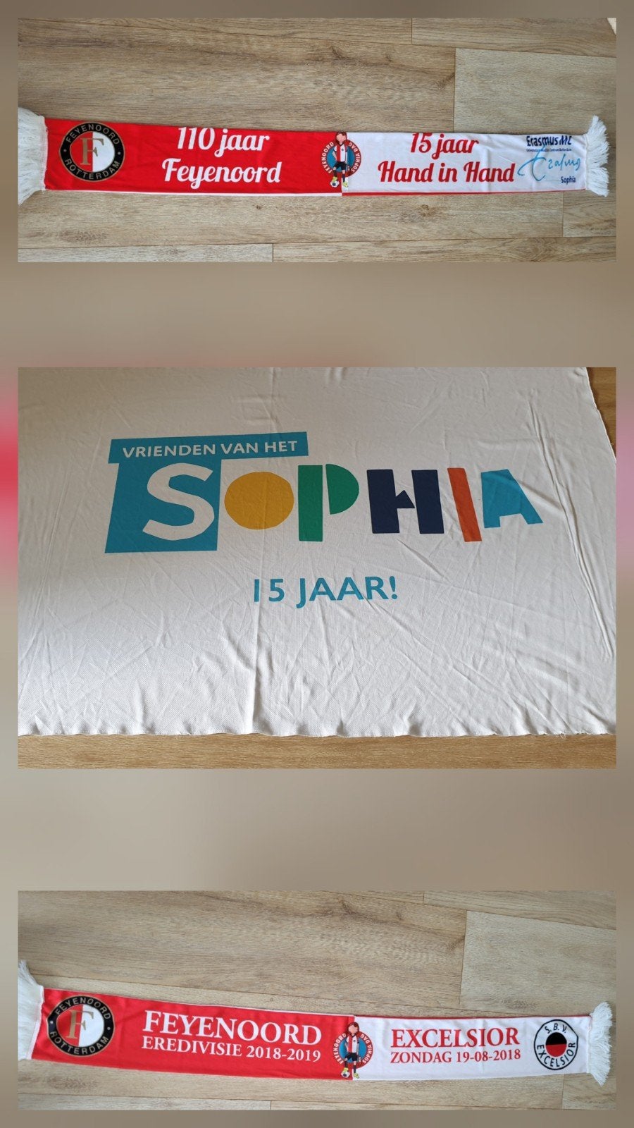 Feyenoord vlag en sjaal sophia wedstrijd tegen Excelsior
dit, Ophalen of Verzenden, Zo goed als nieuw, Feyenoord, Vaantje of Sjaal