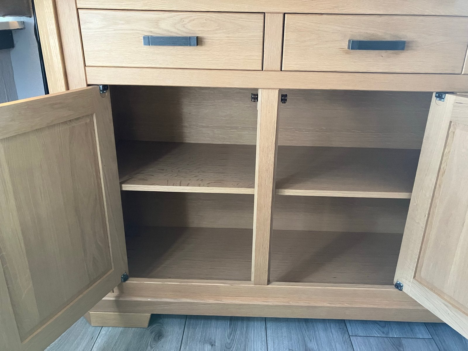 Eikenhouten dressoir met lades en deuren, Huis en Inrichting, Ophalen, Gebruikt, 150 tot 200 cm, Eikenhout