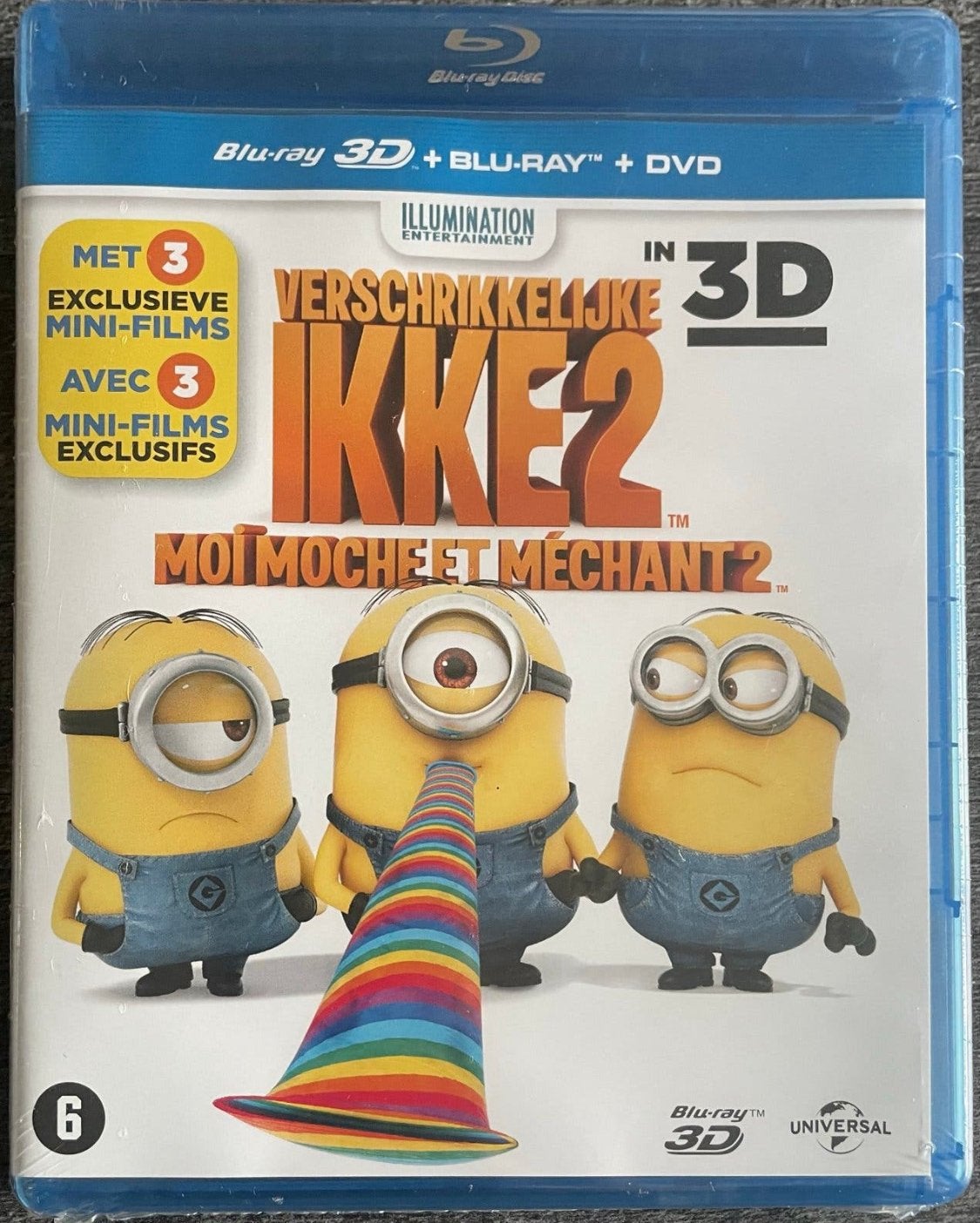 NIEUW SEAL 3D Blu-ray Verschrikkelijke Ikke 2 Despicable Me, Inclusief extra's, Nederlands, Film, Ophalen of Verzenden