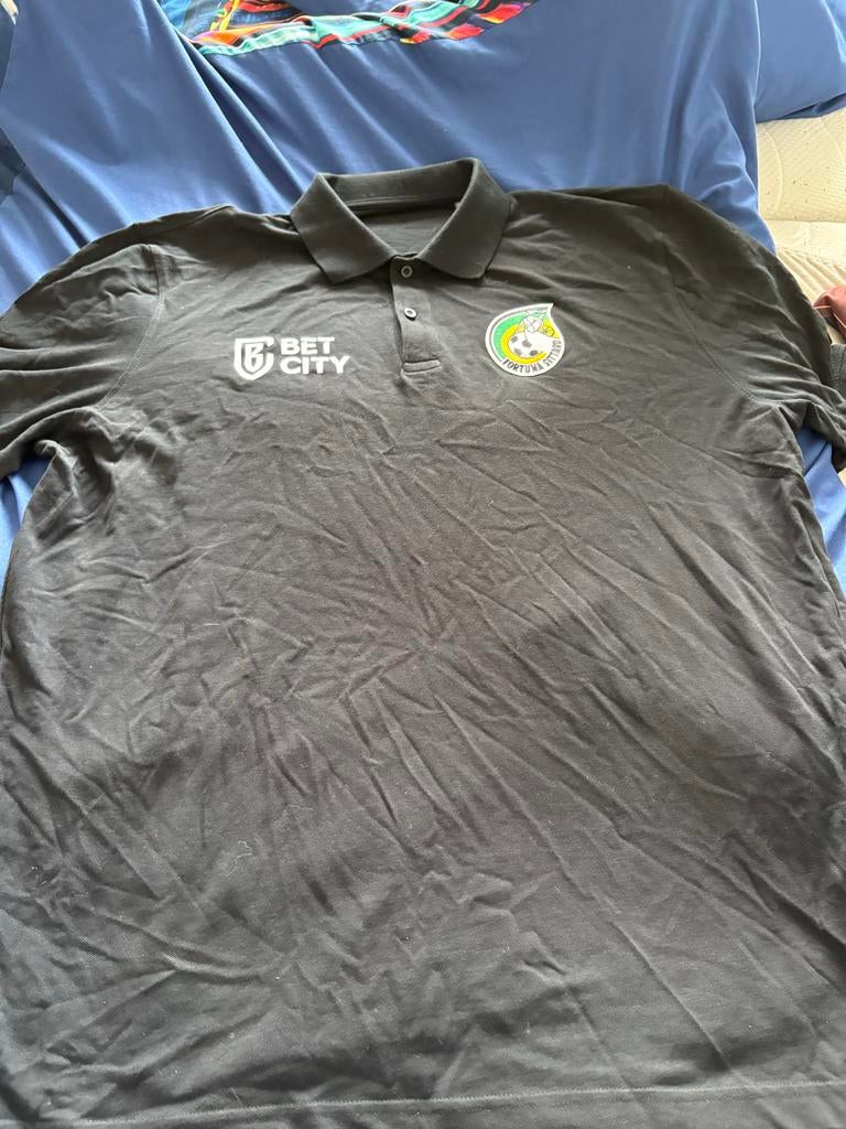 Fortuna Sittard Polo Shirt Zwart - Maat 4XL, Ophalen of Verzenden, Gedragen, Overige maten, Zwart