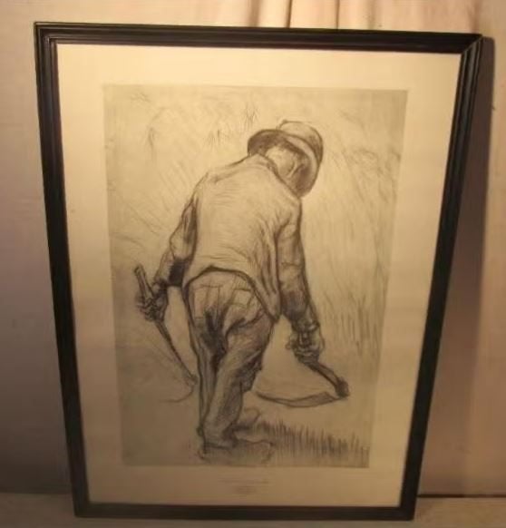 Mooie Artprint 'Maaiende Boer' - Vincent van Gogh, Minder dan 50 cm, Oorspronkelijke maker, Ophalen of Verzenden, Print