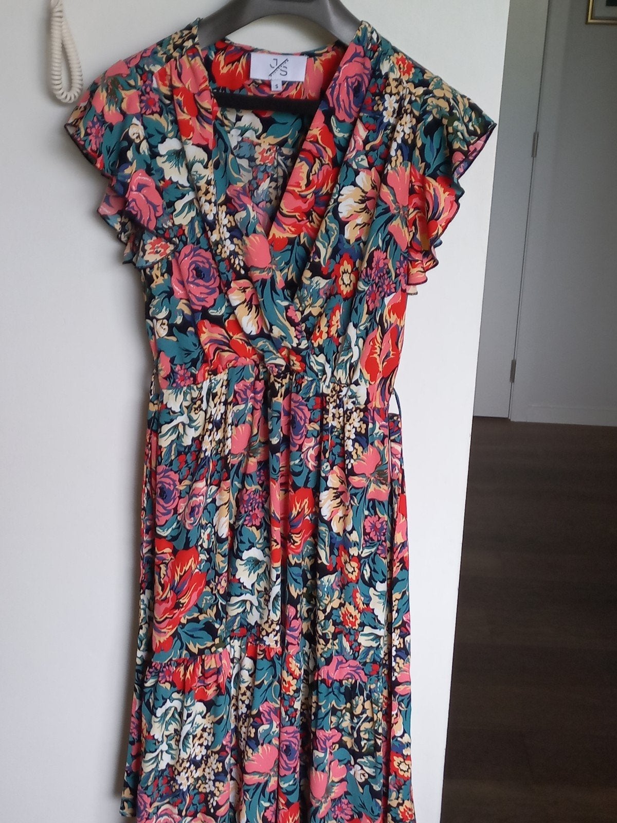 JS Millenium Bloemenjurk Maat S, Kleding | Dames, Jurken, Overige kleuren, Ophalen of Verzenden, Zo goed als nieuw, JS Millenium