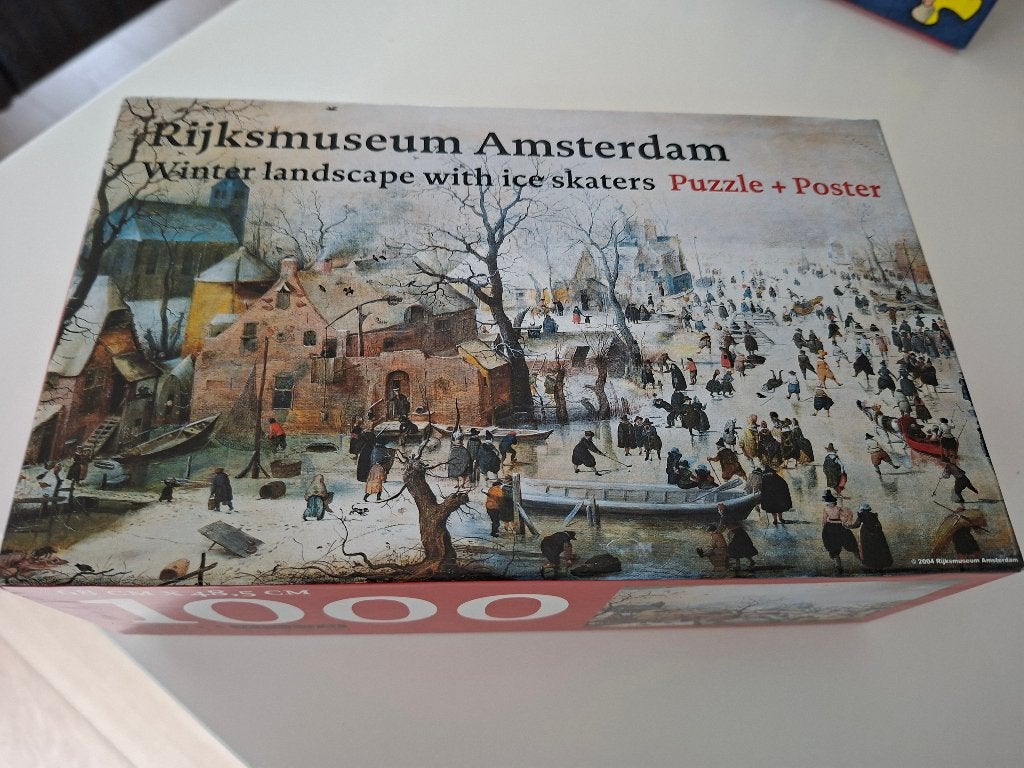 Rijksmuseum Amsterdam Winterlandschap met schaatsers puzzel, Ophalen, 500 t/m 1500 stukjes, Zo goed als nieuw, Legpuzzel