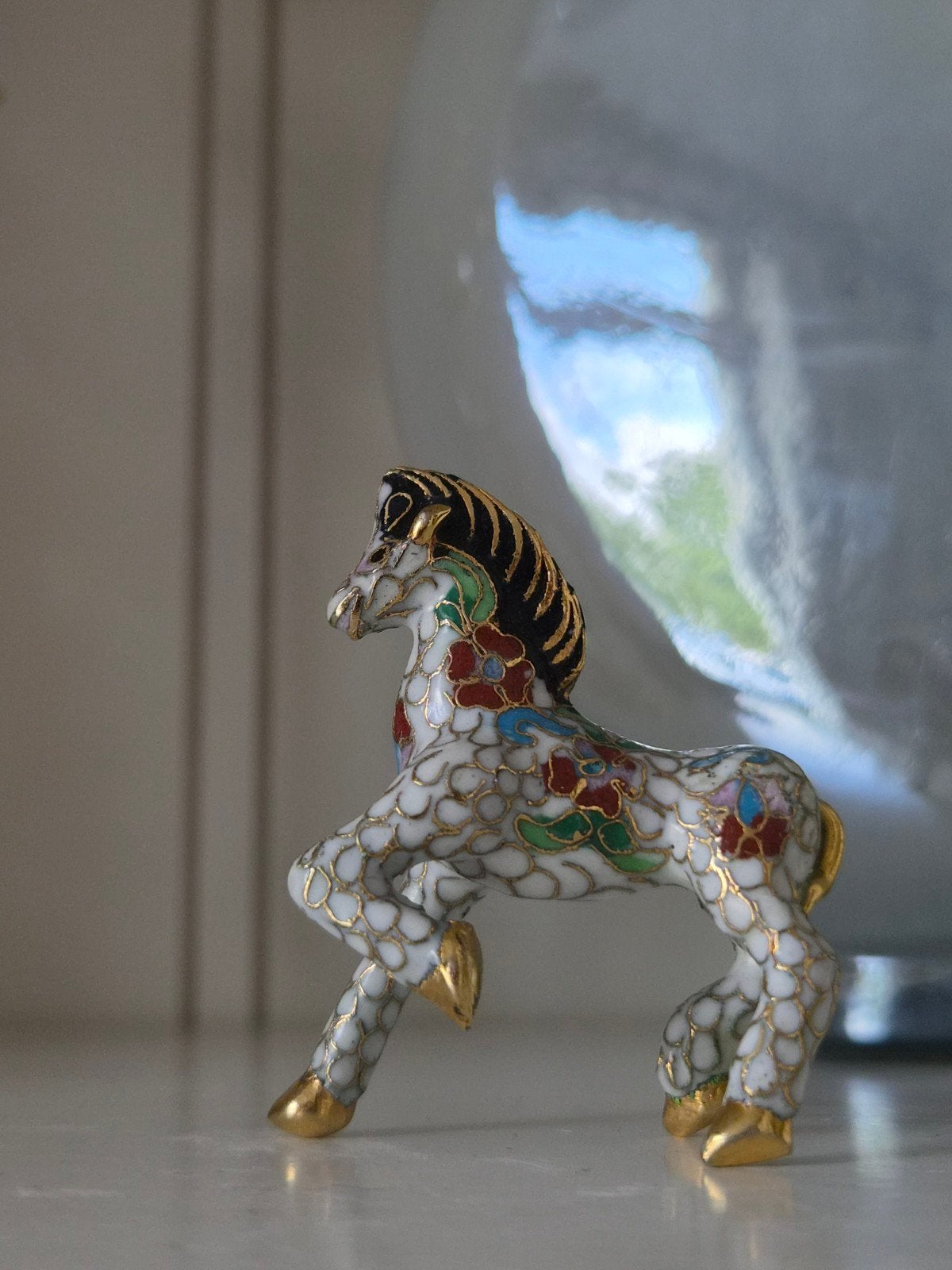 Vintage Cloisonné Paard - Handgemaakt Beeldje, Antiek en Kunst, Ophalen of Verzenden