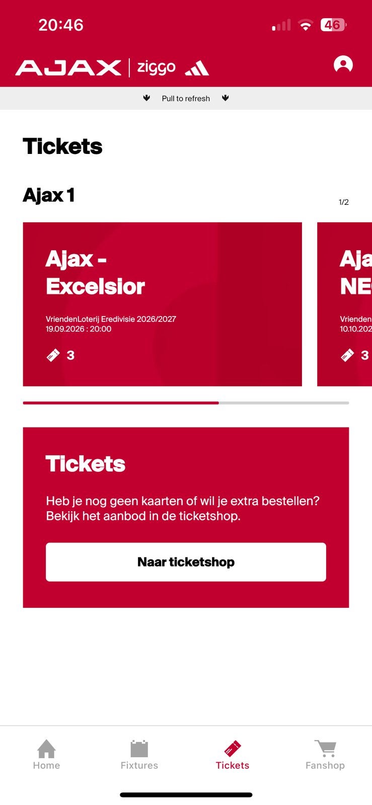 3 kaarten AJAX-EXCELSIOR NAAST ELKAAR, Losse kaart, Drie personen of meer, September