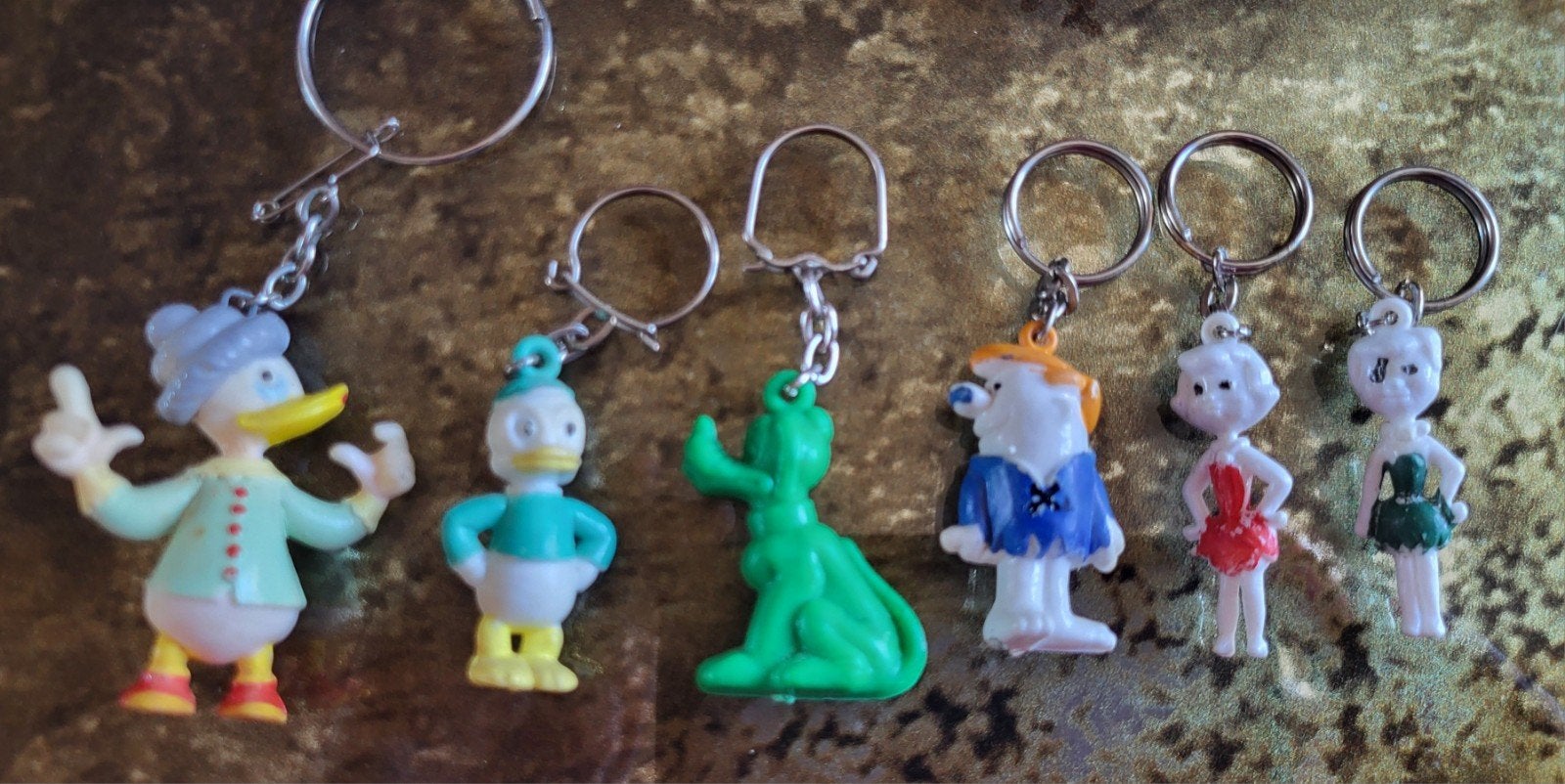 Vintage Disney & Flintstones sleutelhangers jaren 60/70/80, Verzenden, Gebruikt, Merk
