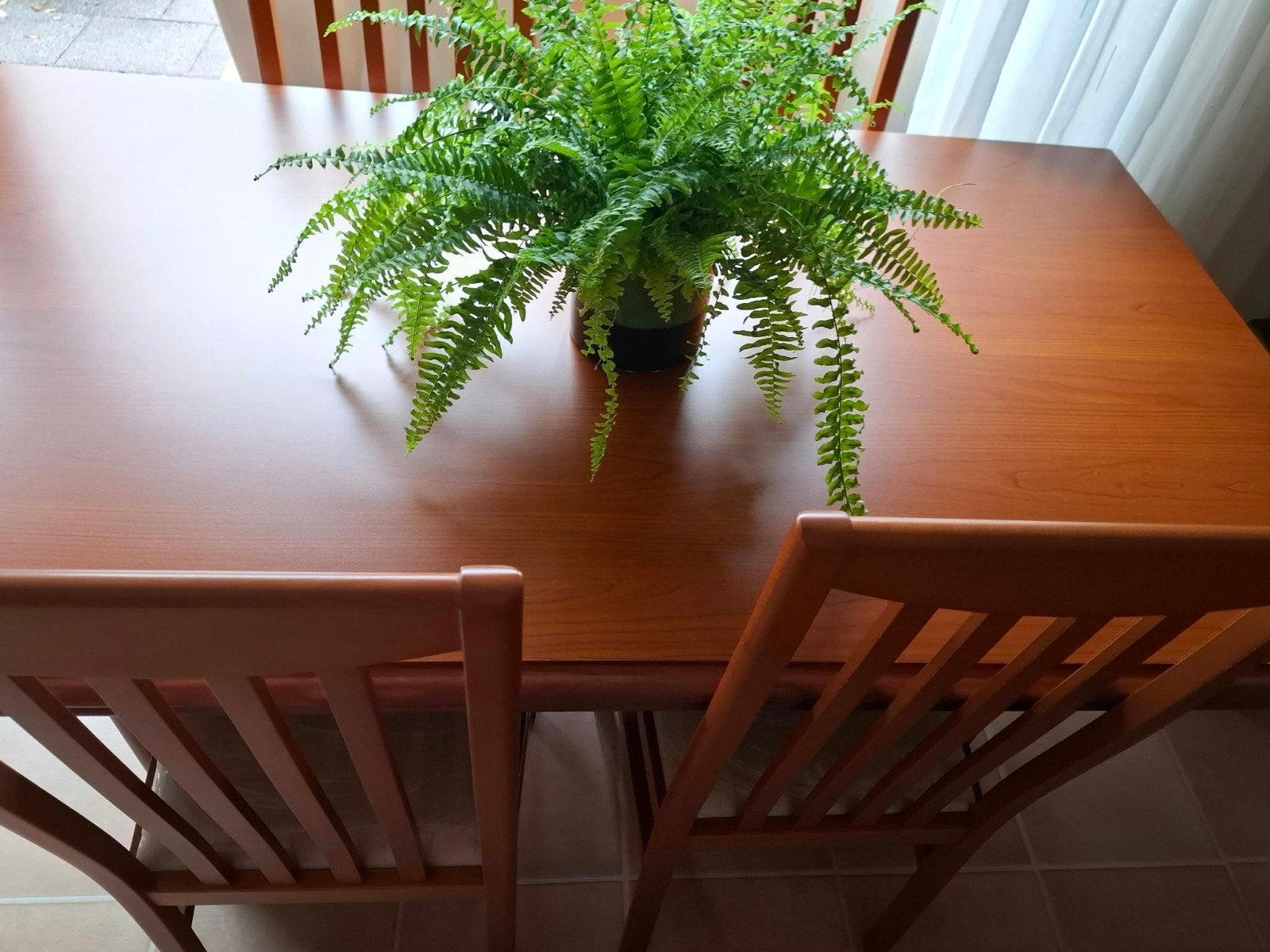Kersenhout eettafel met 4 stoelen, Ophalen, Zo goed als nieuw, 4 tot 6 stoelen