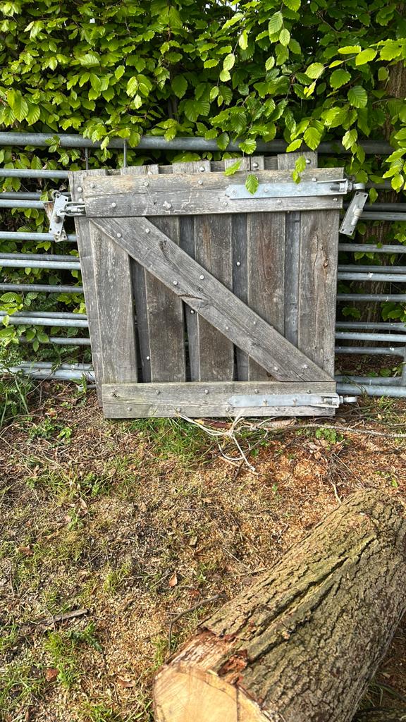Houten eiken poort, Ophalen, Hout, Tuinhek