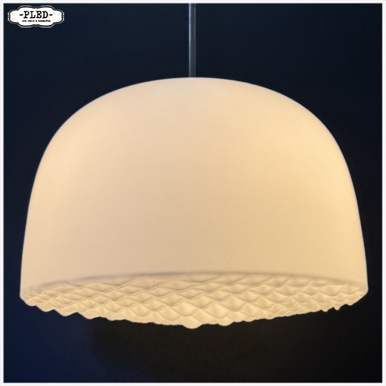 Sculpturale opaline pendellamp Lamp Hanglamp Vintage Japandi, Huis en Inrichting, Ophalen, Gebruikt, Vintage Boho Design Japandi Midcentury