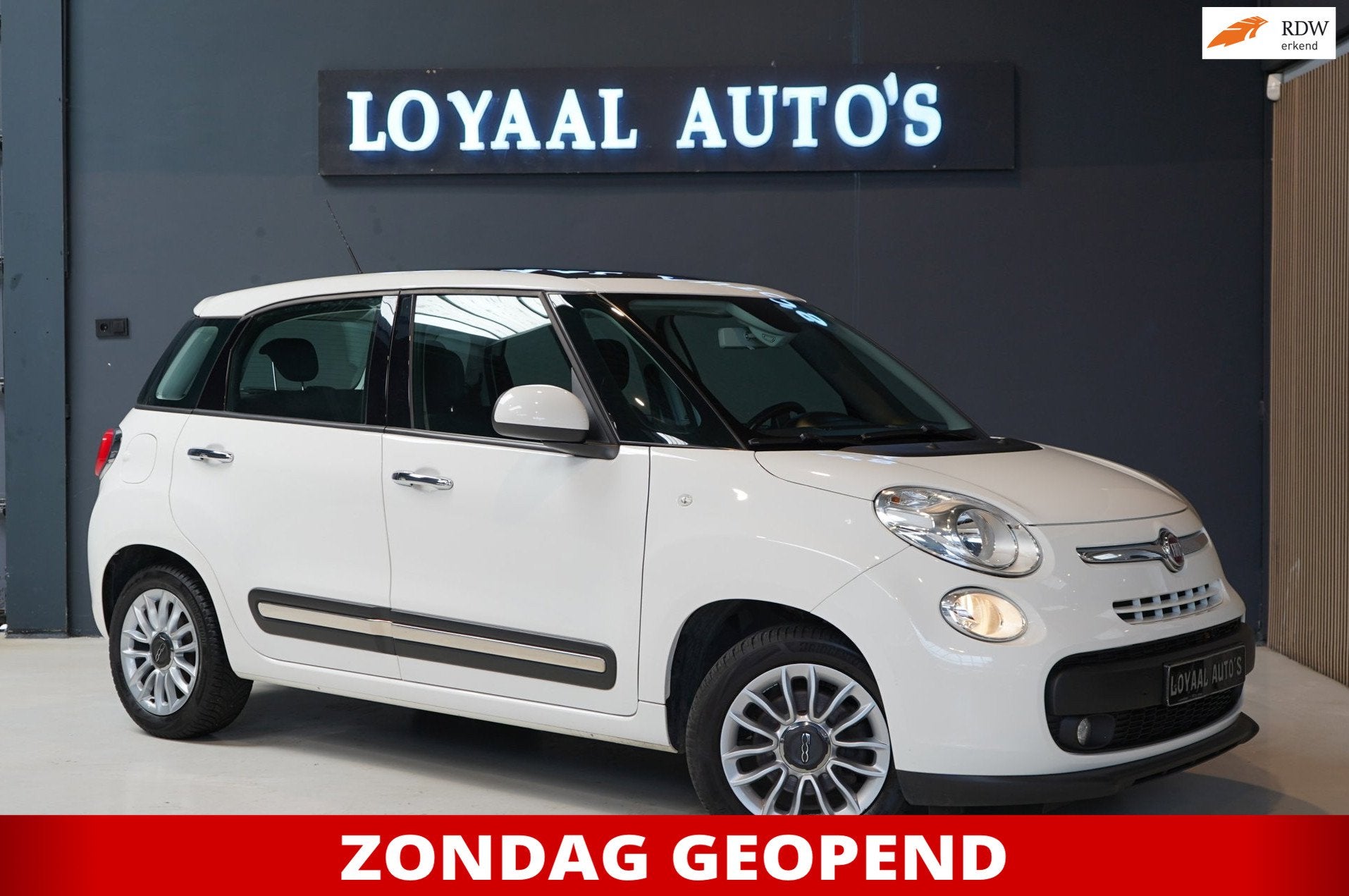 Fiat 500 L Living 0.9 TwinAir PopStar | AIRCO | TREKHAAK | S, Stof, Gebruikt, Euro 6, Wit