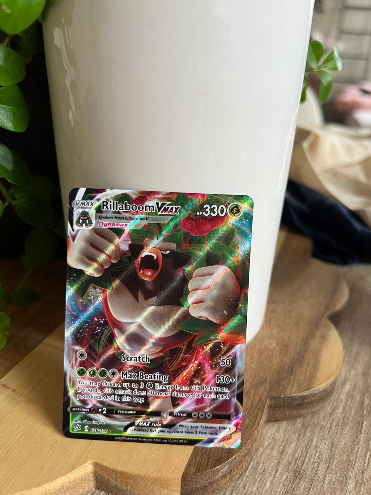 Rillaboom vmax 018/192 Pokemon, Ophalen of Verzenden, Nieuw, Losse kaart, Foil