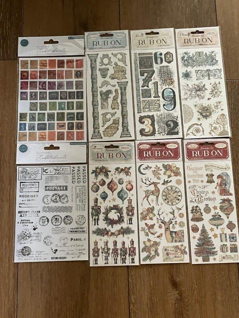 NIEUW STAMPERIA 8 pakjes Rub-on verschillende thema's, Hobby en Vrije tijd, Ophalen of Verzenden, Nieuw, Overige thema's, Overige typen