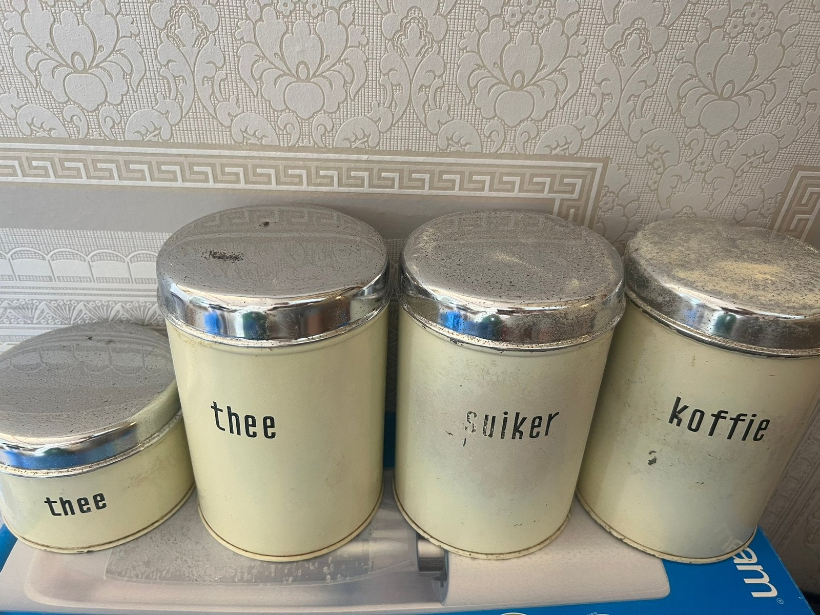 Vintage voorraadblikken, Huis en Inrichting, Ophalen of Verzenden, Gebruikt