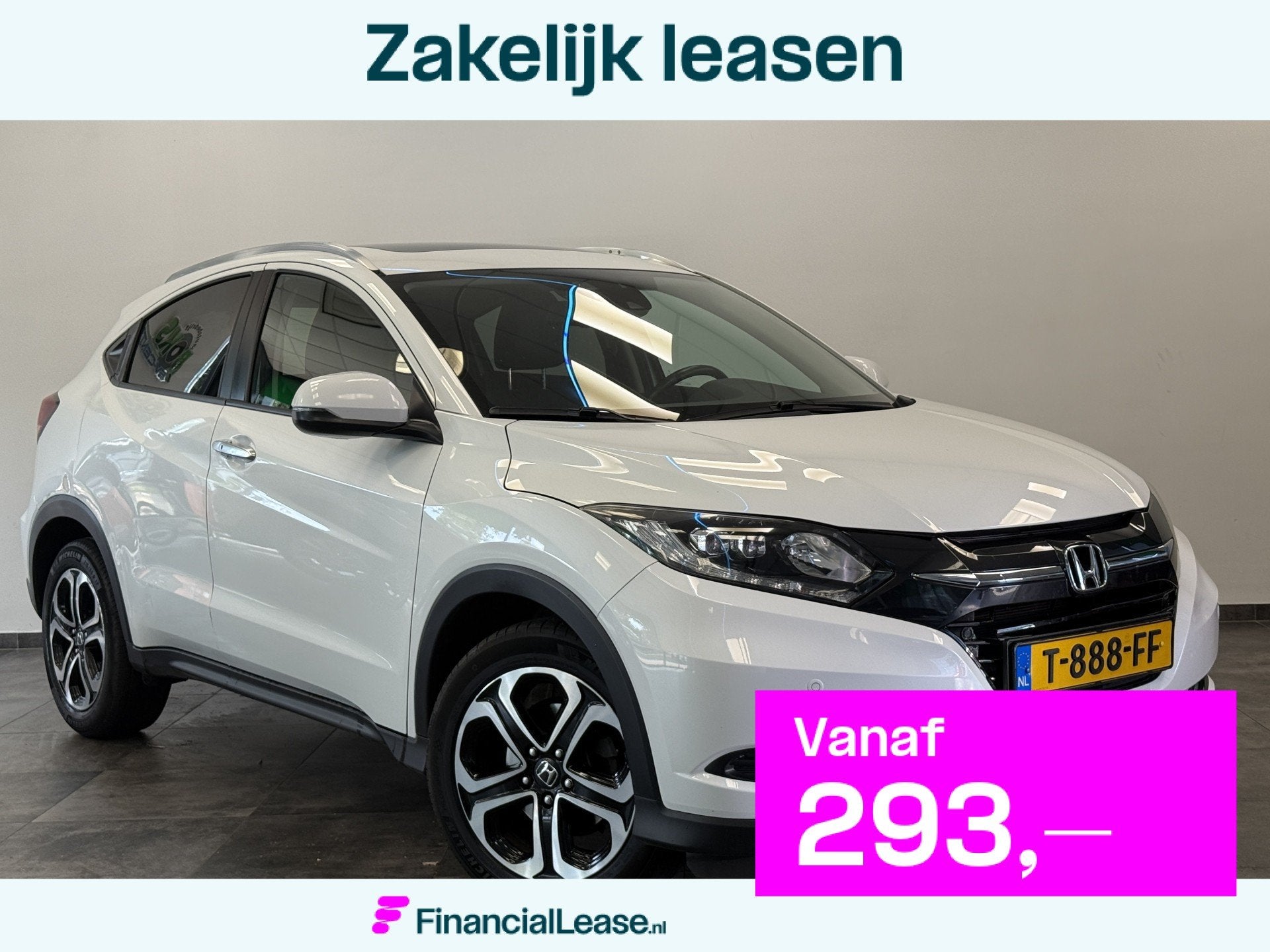 Honda HR-V 1.5 i-VTEC Executive Panoramadak Full-led Navigat, Leder en Stof, Wit, Bedrijf, Automatische klimaatregeling