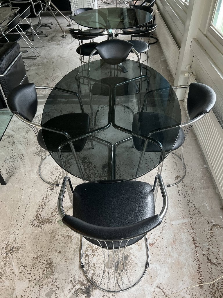rookglas tafel, Huis en Inrichting, Ophalen, 50 tot 100 cm, Glas, Ovaal