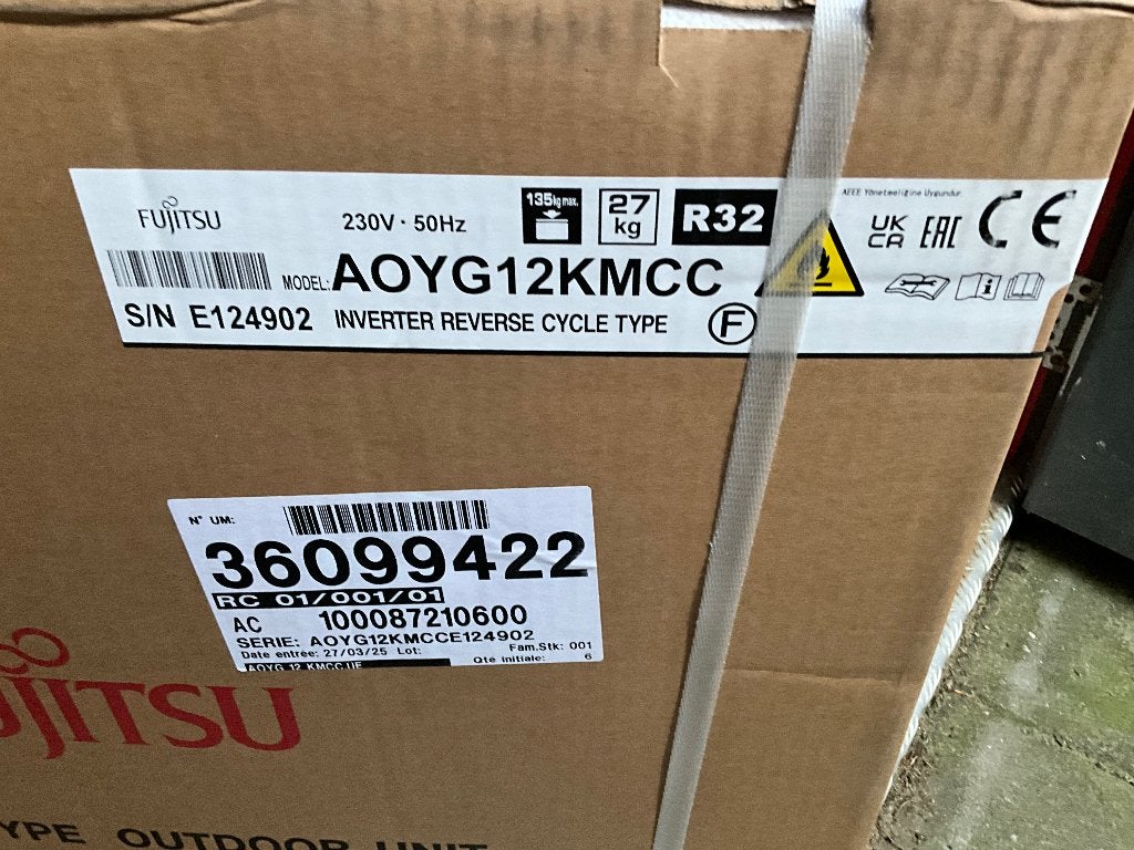 Fujitsu AOYG12KMCC buitenunit - NIEUW, Witgoed en Apparatuur, Airco's, Ophalen, Minder dan 60 m³, Nieuw, 3 snelheden of meer