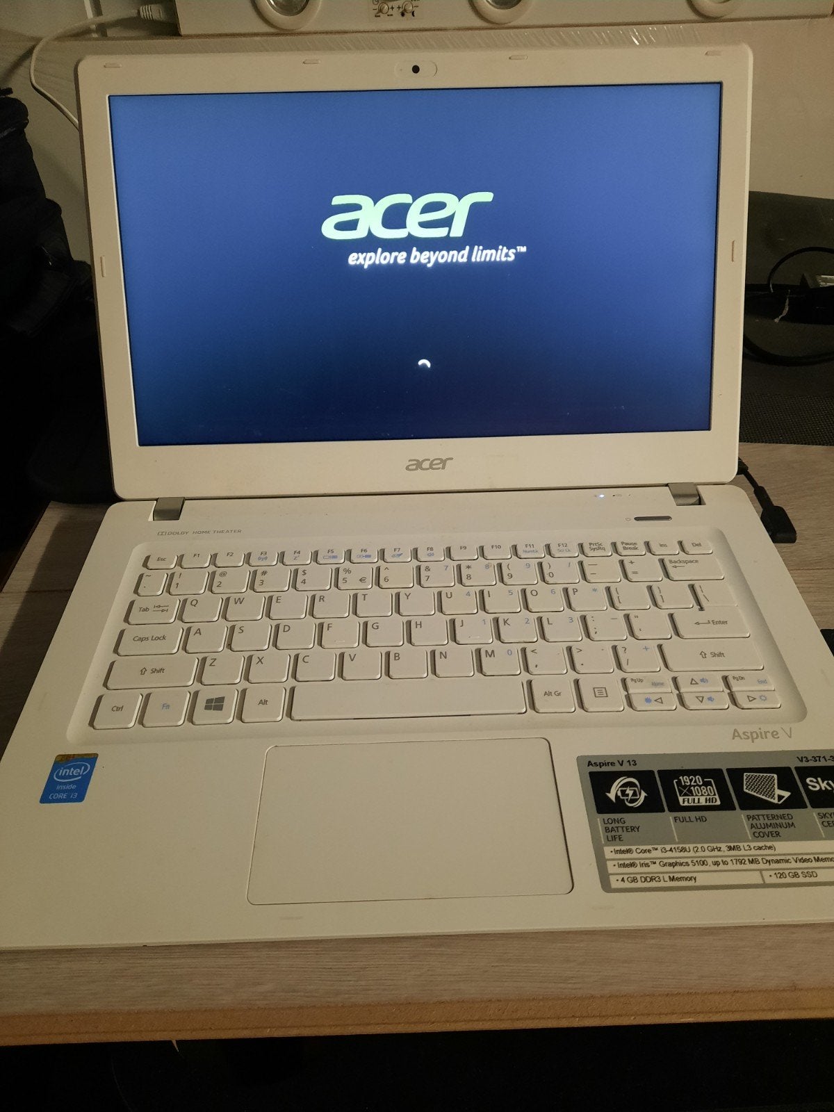 acer met i3, ssd, windows 10, Computers en Software, Windows Laptops, Gebruikt, 2 tot 3 Ghz, Qwerty, 13 inch