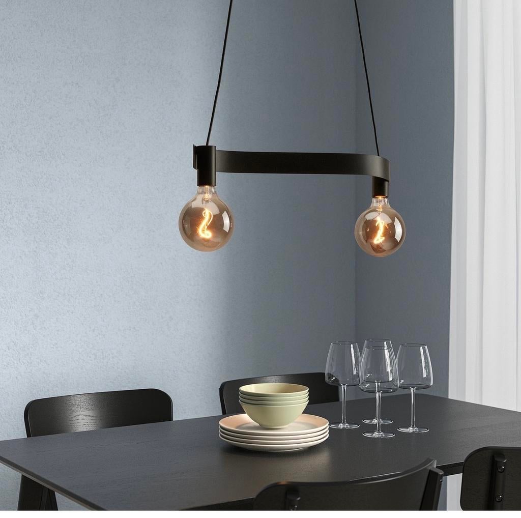 Ikea ACKJA Zwarte hanglamp, Ophalen, Gebruikt, Metaal