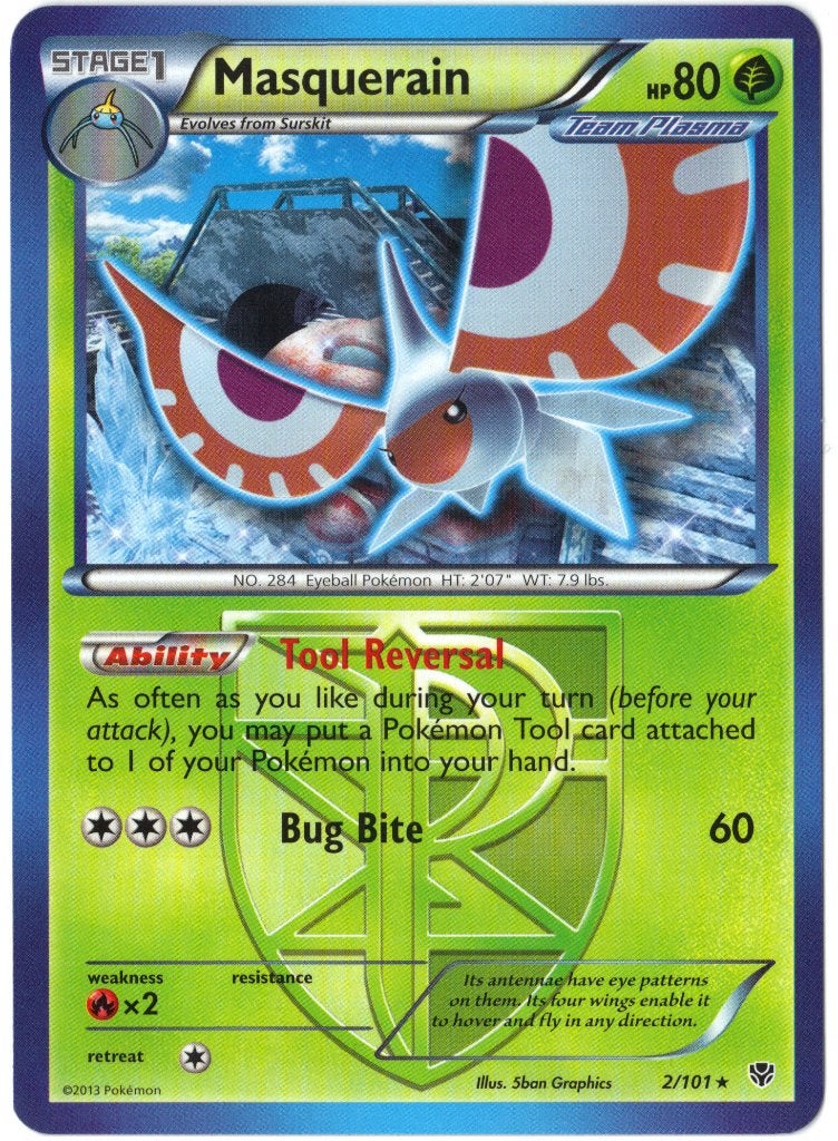 Plasma Blast,  Masquerain [rare] 2/101, Verzenden, Nieuw, Losse kaart