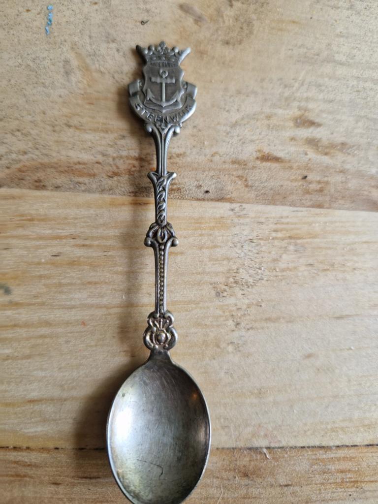 Douwe Egberts Steenwijk theelepeltje, verzilverd., Antiek en Kunst, Ophalen of Verzenden