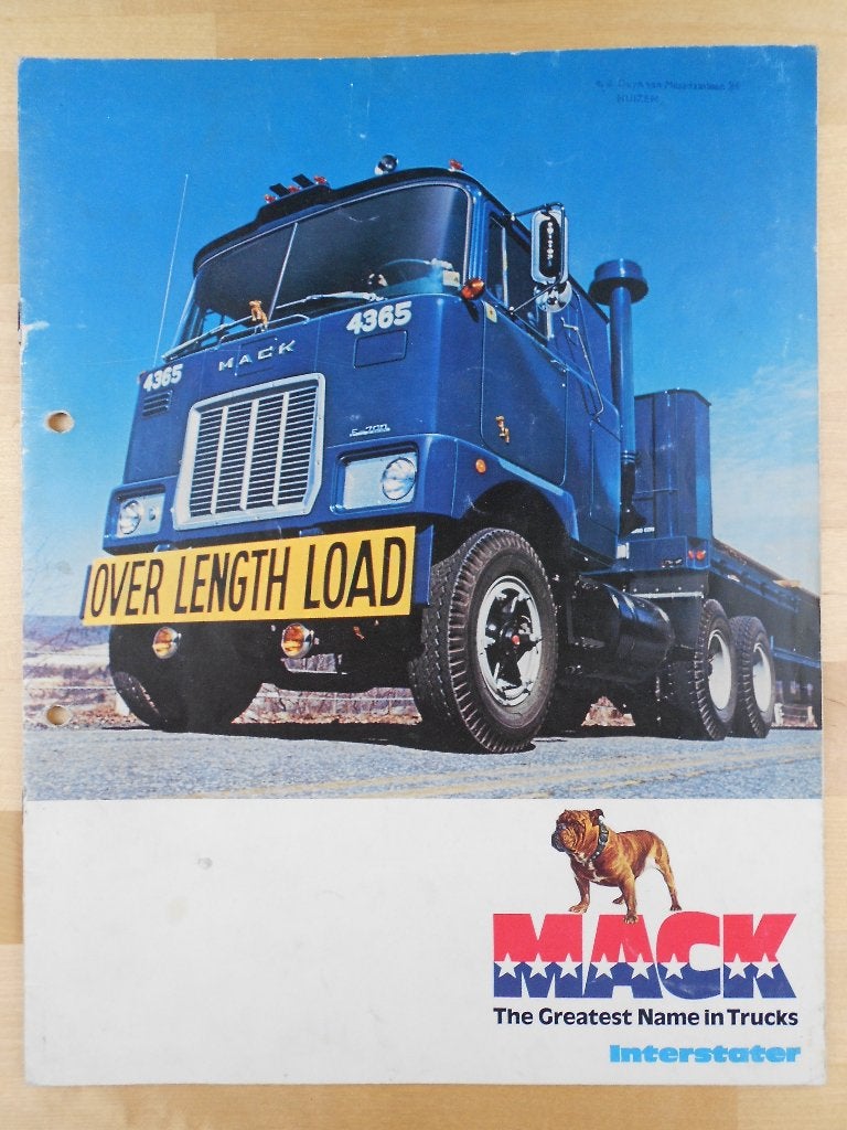 Mack F700 F800 F900 Interstater Brochure ca 1972, Gelezen, Mack, Ophalen of Verzenden, Overige merken