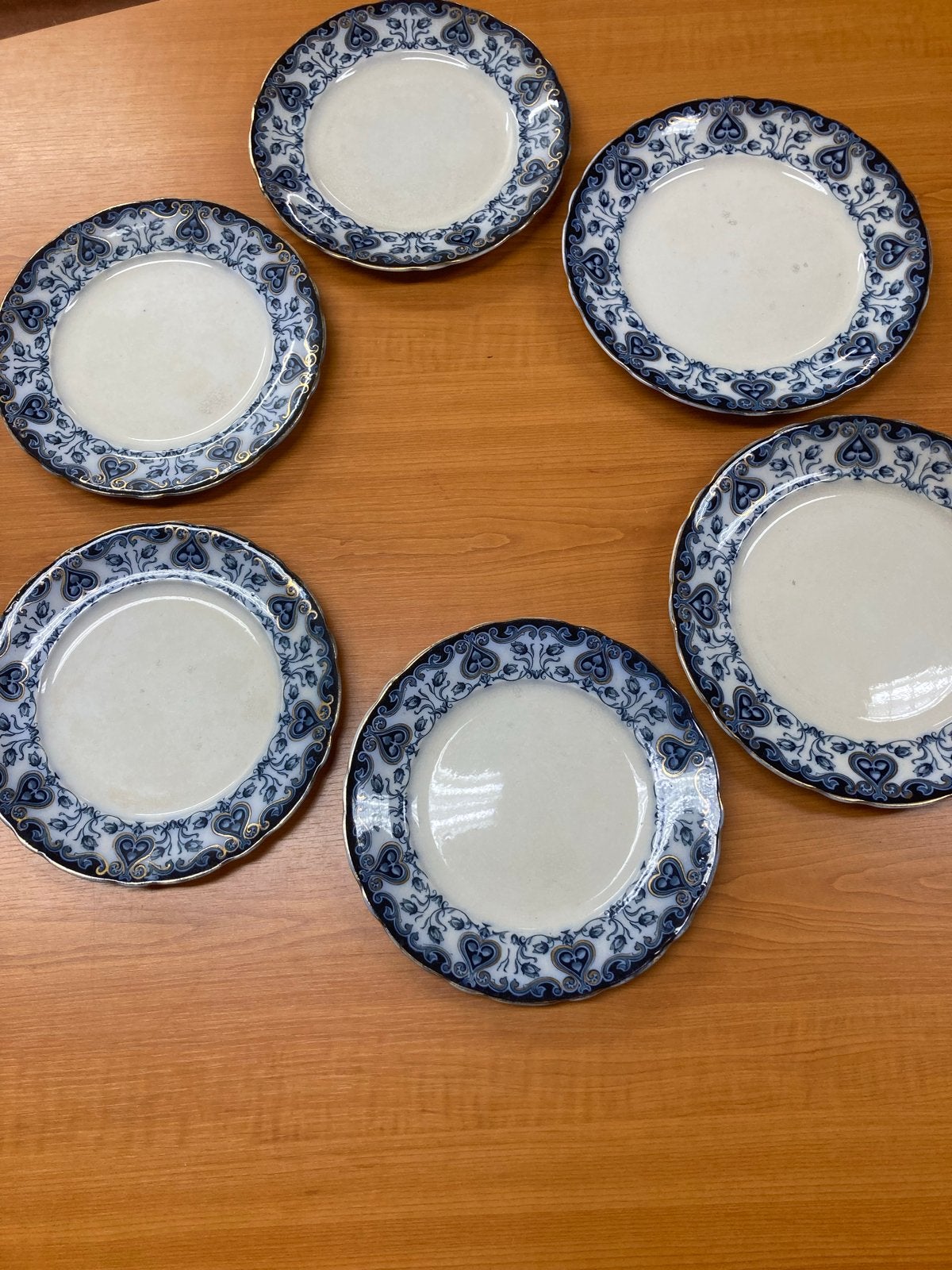 Set van 6 Antieke Oxford Burslem Borden, Ophalen of Verzenden