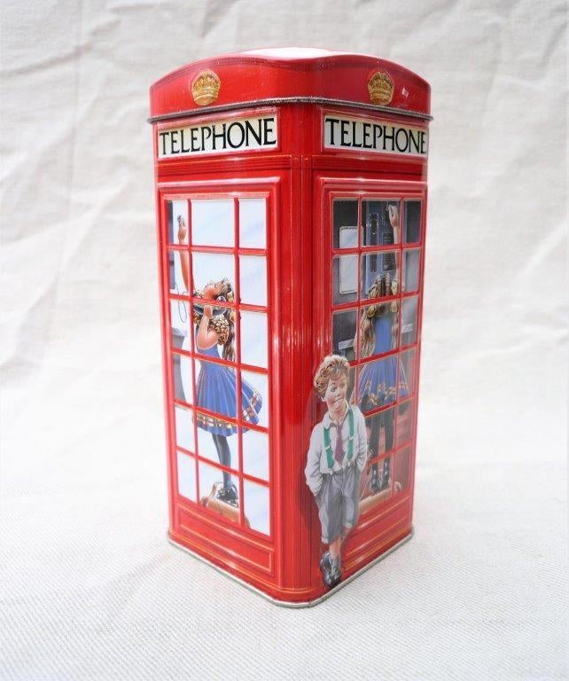 spaarpot telefooncel (4) Churchills telephone kiosk money., Ophalen of Verzenden, Zo goed als nieuw, Metaal of Blik, Object of Gebouw
