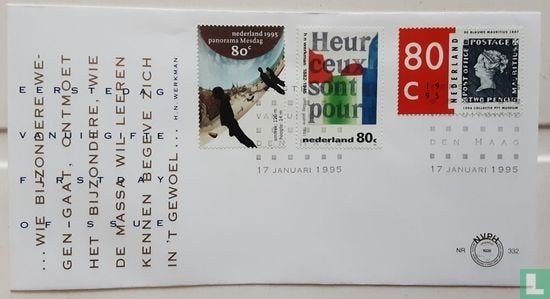 FDC E332 Gecombineerde uitgifte 1995 NL Anders geplakt, Ophalen of Verzenden, Nederland
