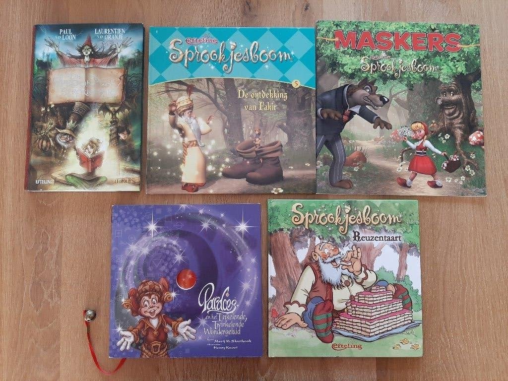 5 x Efteling boeken Sprookjessprokkelaar Maskers Pardoes, Ophalen, Gebruikt, Overige typen