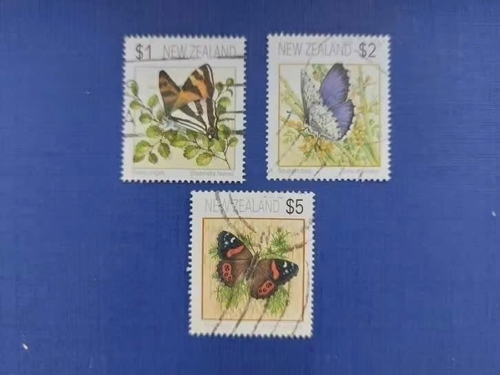Postzegel Nieuw Zeeland 1995 3 zegels Vlinders 15-08, Ophalen of Verzenden, Gestempeld