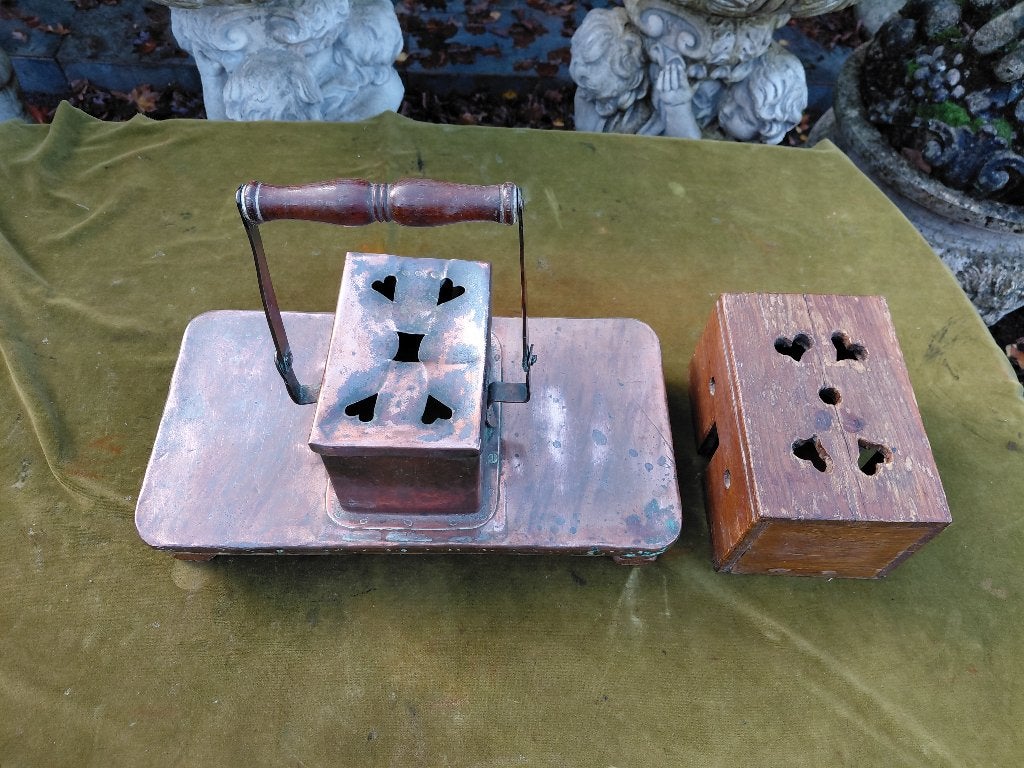 Antieke koperen rijtuigstoof, 19e eeuw., Verzenden