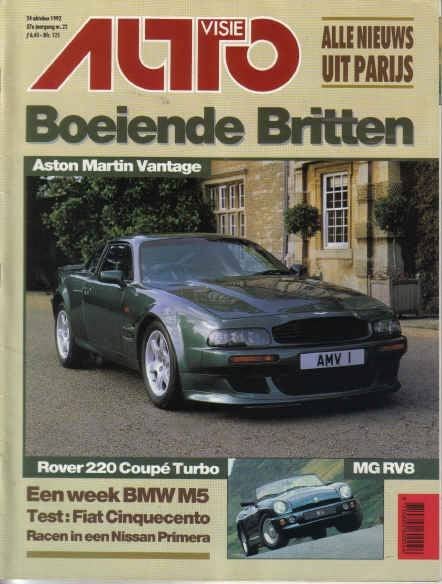 Autovisie 22 1992 : BMW M5 - Fiat Cinquecento - MG RV8, Ophalen of Verzenden, Gelezen, Algemeen