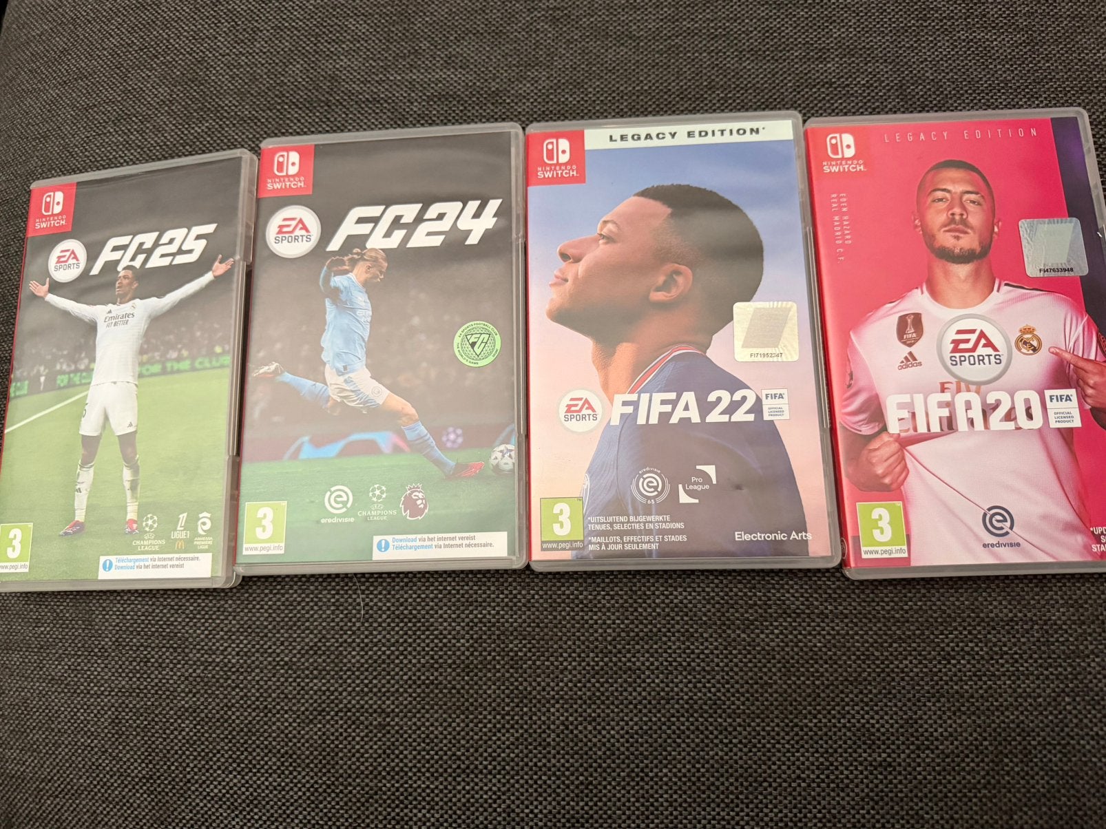 Nintendo Switch fifa 20,22,24 en 25 Alle 4 stuk 40€, Ophalen, 1 speler, Zo goed als nieuw, Vanaf 3 jaar