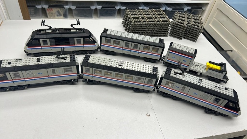 SB2776 Lego trein 9v metroliner 2x 4558, Kinderen en Baby's, Ophalen of Verzenden, Zo goed als nieuw