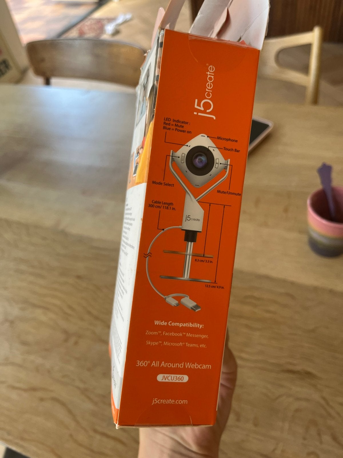 J5create 360 All Around Webcam - Nieuw in doos, Computers en Software, Nieuw, MacOS, Ophalen of Verzenden, Microfoon