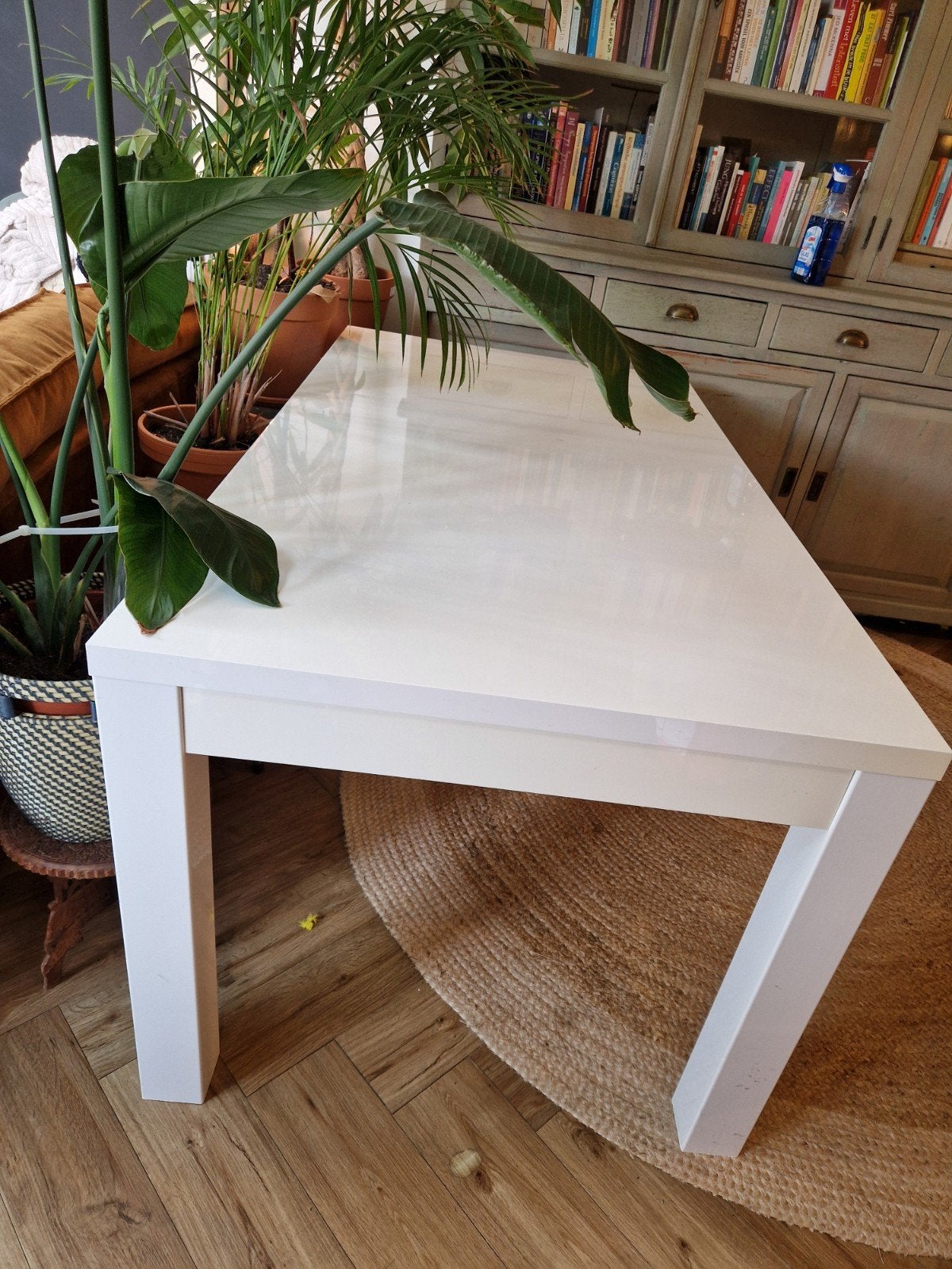 Gratis af te halen hoogglans eettafel 160x90, Huis en Inrichting, Tafels | Eettafels, Ophalen, Overige materialen, Gebruikt, 100 tot 150 cm