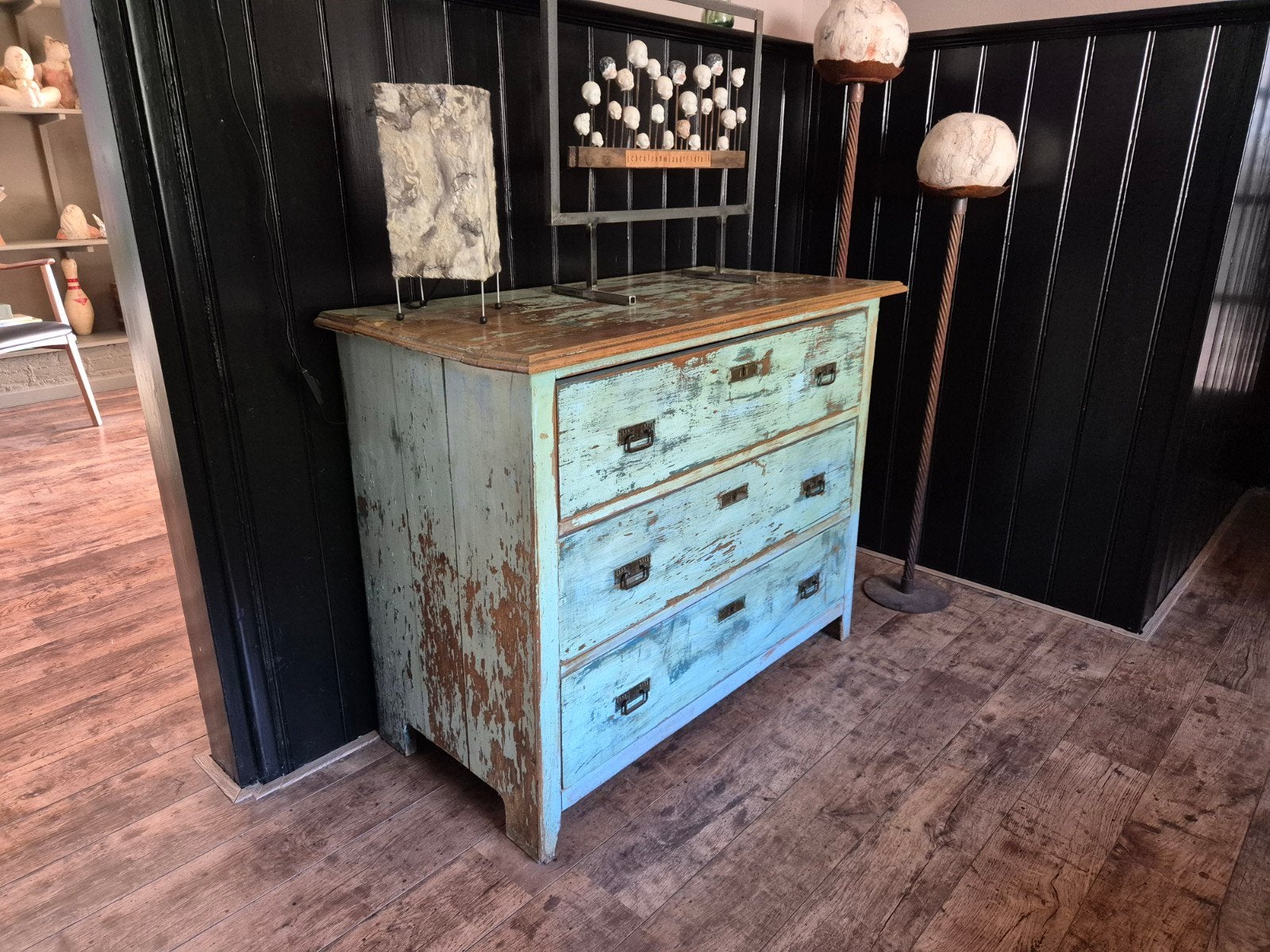 Vintage ladekast met verweerde look, Ophalen