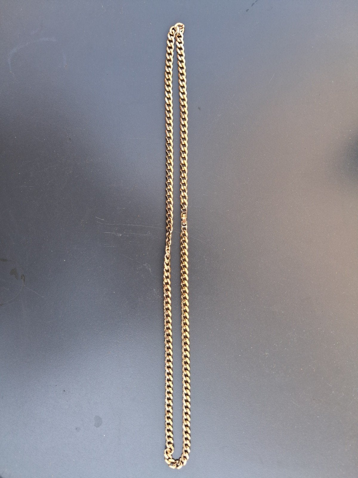 Goudkleurige ketting - 80 cm lang, 7 mm breed, Ophalen of Verzenden
