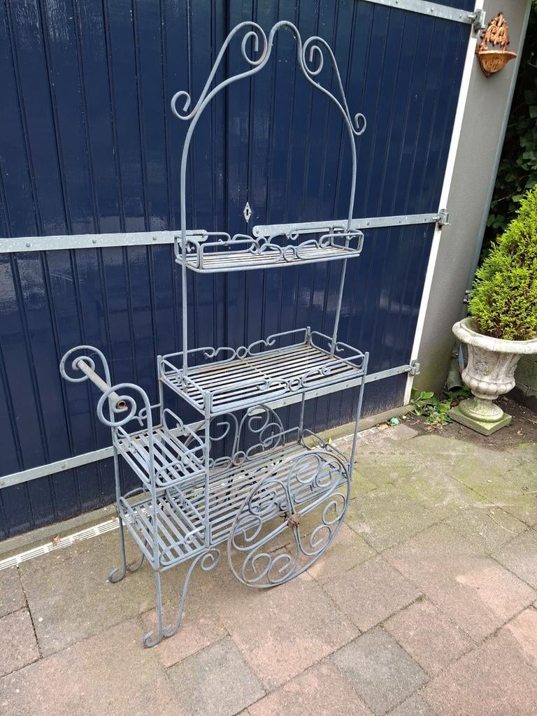 Ijzeren plantenrek brocante, Tuin en Terras, Ophalen, Gebruikt