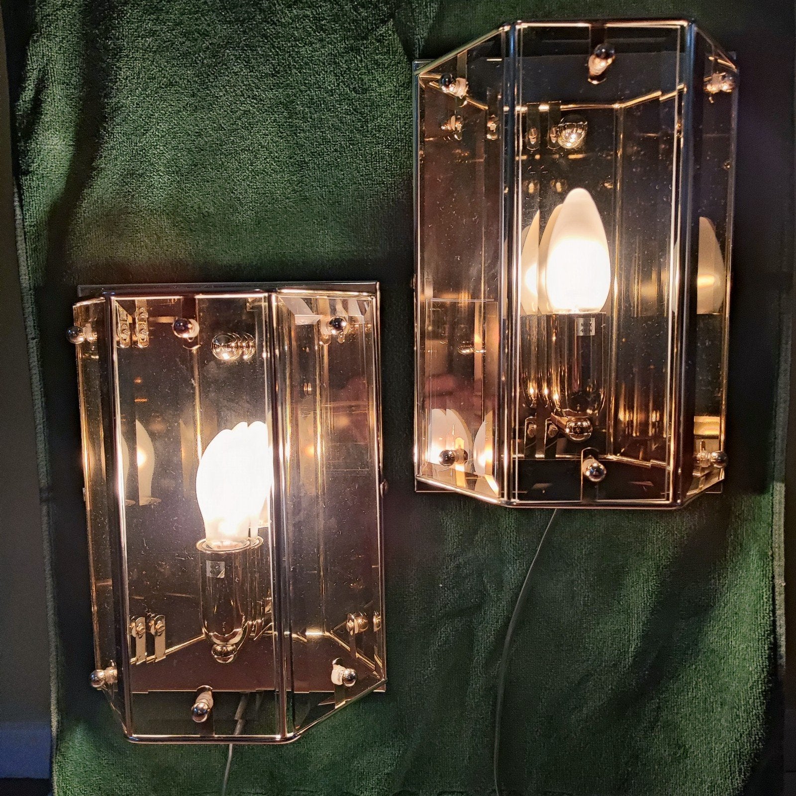 Set van 2 vintage Scandinavische wandlampen - Lamp Gustaf AB, E14 (klein), Ophalen of Verzenden, Zo goed als nieuw, Wandlamp