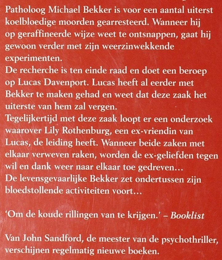 Psychothriller: Blinde Haat - John Sandford, Verzenden, Zo goed als nieuw, Amerika