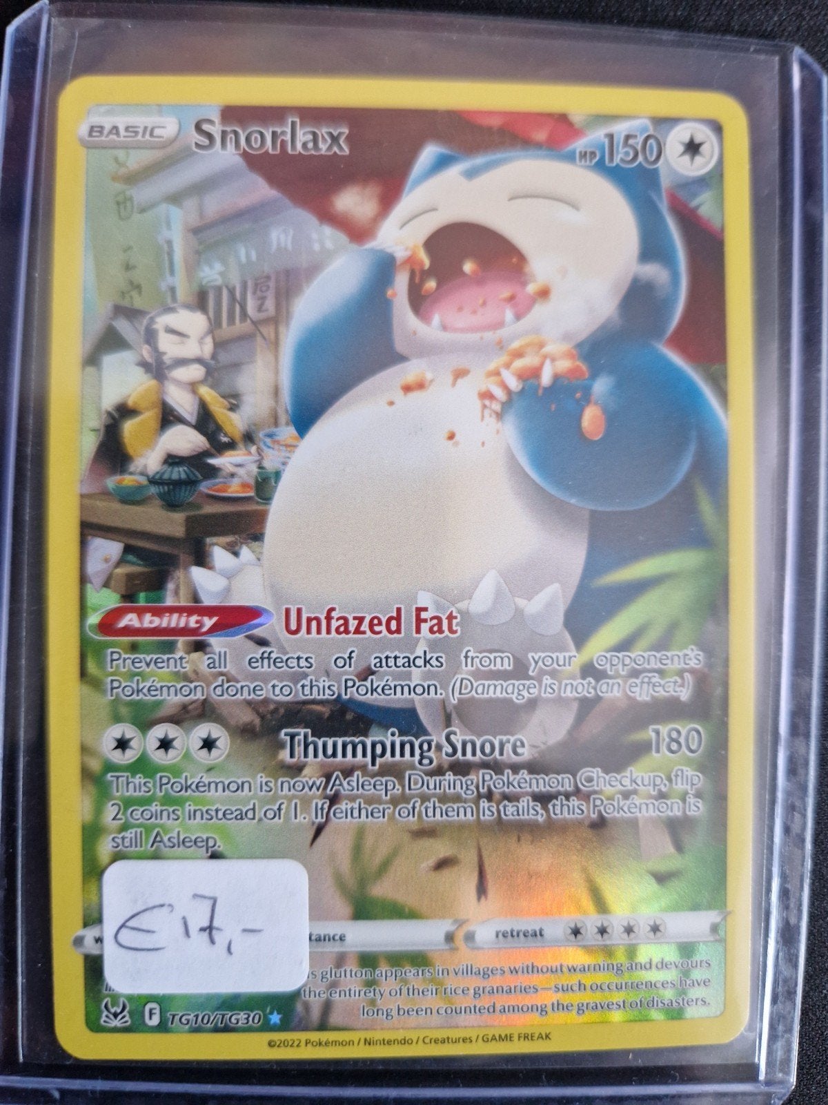 Pokémon Kaart Snorlax TG10/TG30 - Zo goed als nieuw, Ophalen of Verzenden, Zo goed als nieuw, Losse kaart, Foil