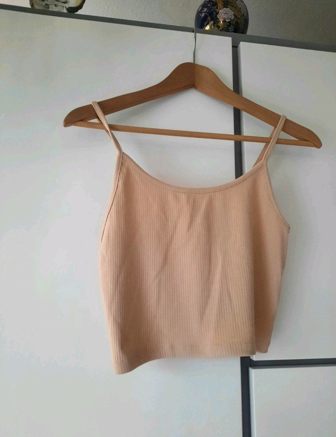 beige rib crop top, Kleding | Dames, Tops, Maat 38/40 (M), Beige, Ophalen of Verzenden, Zo goed als nieuw