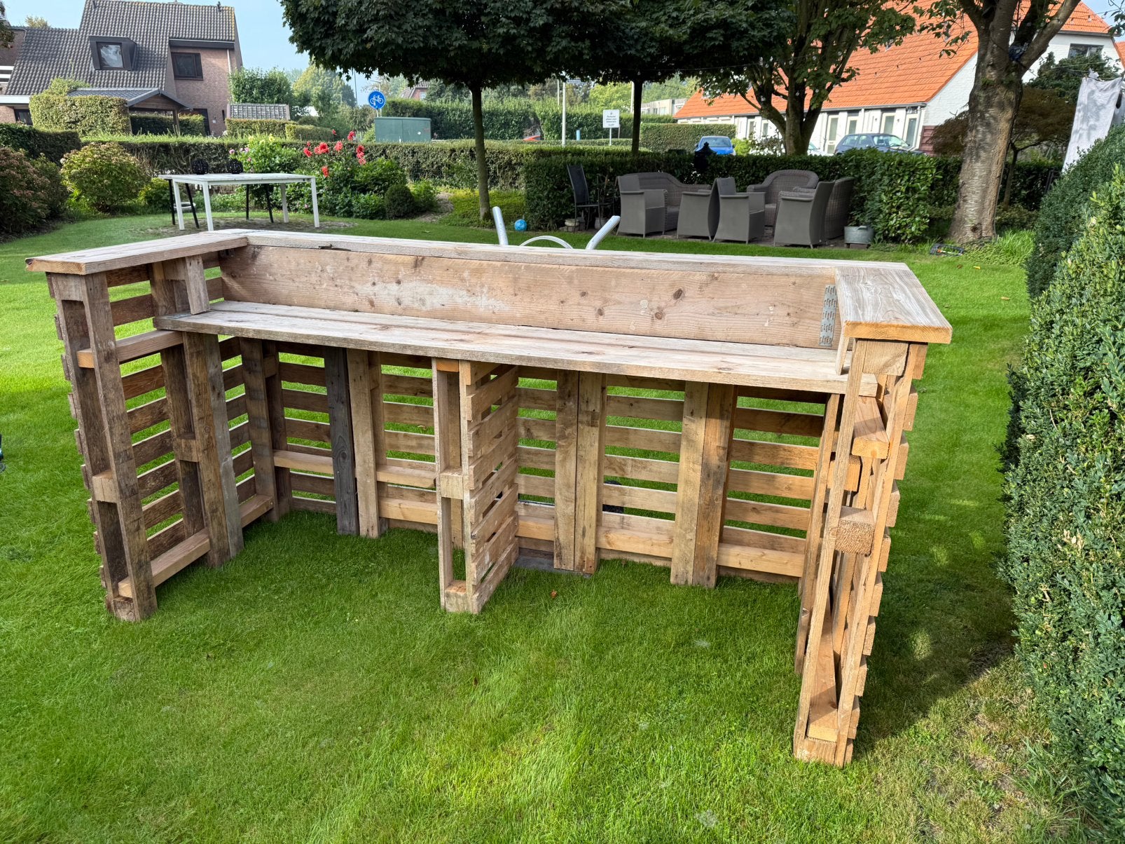 Mooie zelfgemaakte bar, Tuin en Terras, Ophalen, Gebruikt, Steigerhout