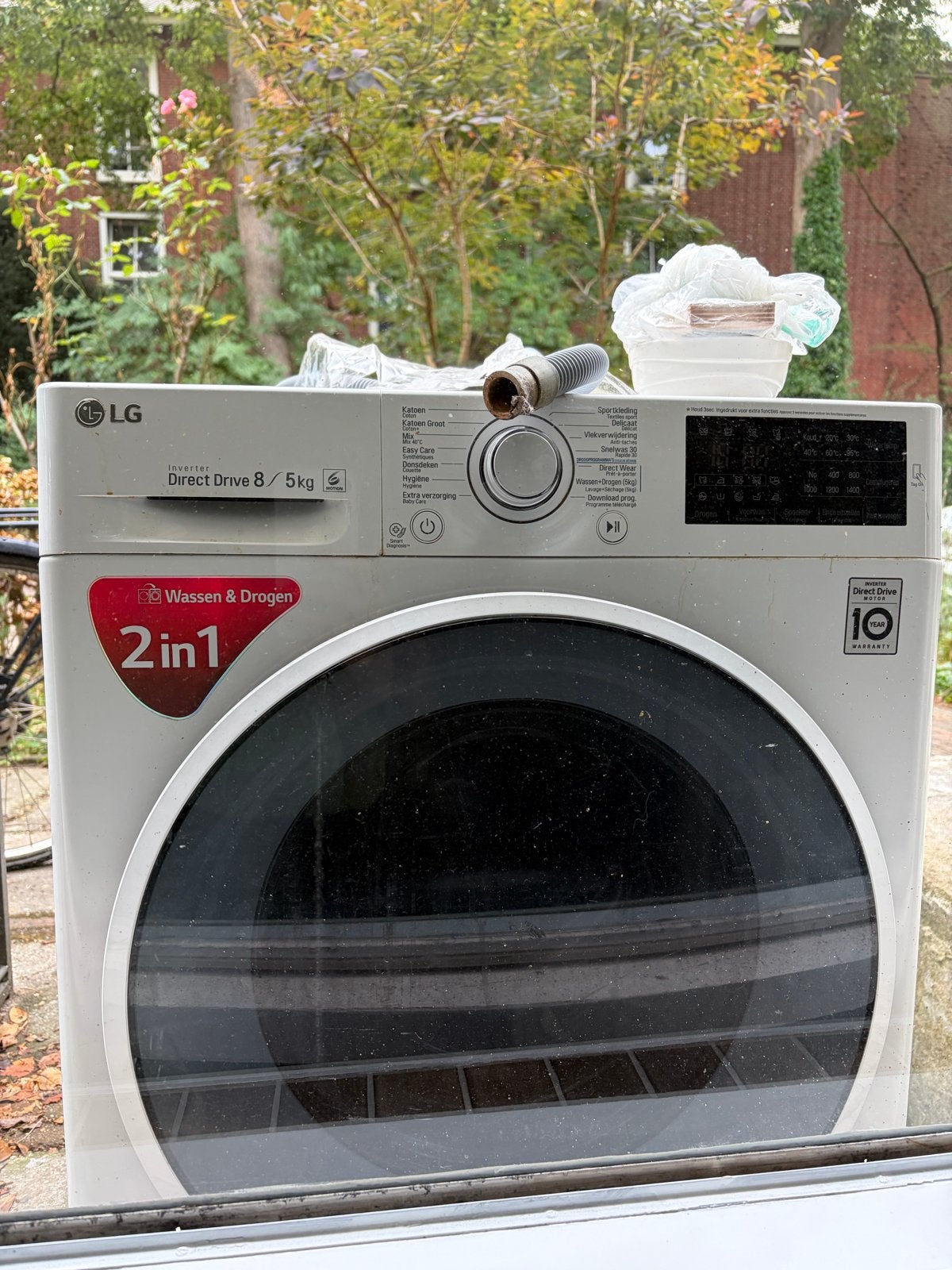 LG Wasmachine Droger Combinatie - Ophalen in Haarlem Noord, 8 tot 10 kg, Ophalen, Gebruikt, 85 tot 90 cm