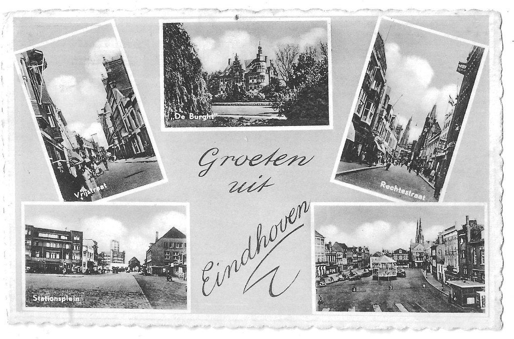 AK Eindhoven - Groeten uit....Vrijstraat, Verzenden, 1940 tot 1960, Ongelopen, Noord-Brabant