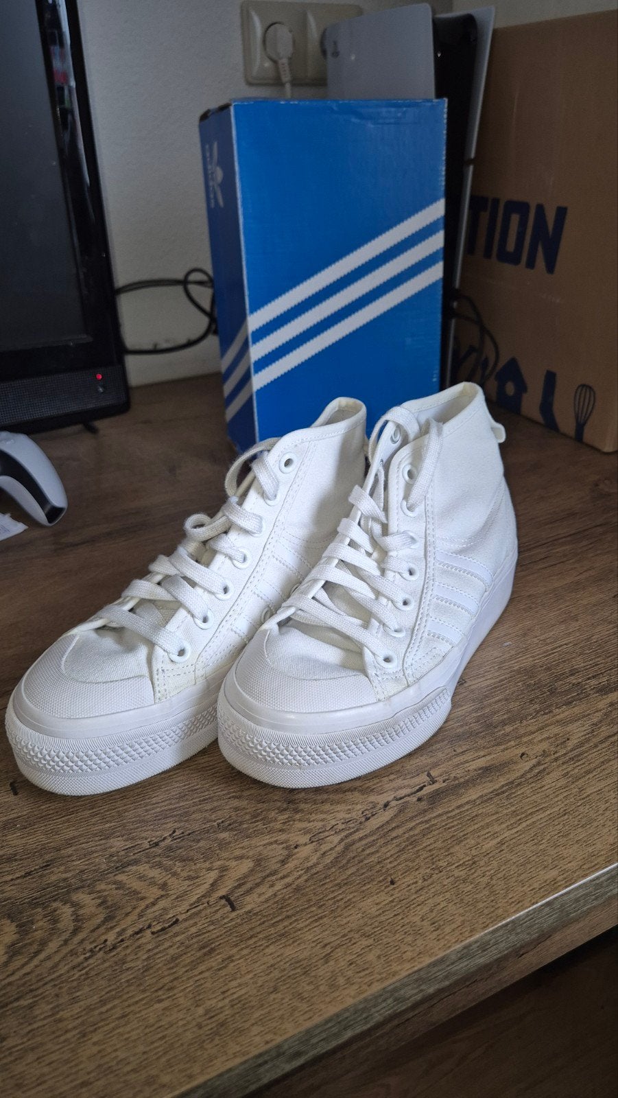 Adidas Nizza Platform Mid sneakers wit - Maat 36, Adidas, Wit, Ophalen of Verzenden, Sneakers of Gympen